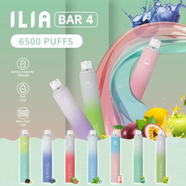 正版 ILIA BAR 4 哩啞 6500口 一次性電子煙-台灣現貨